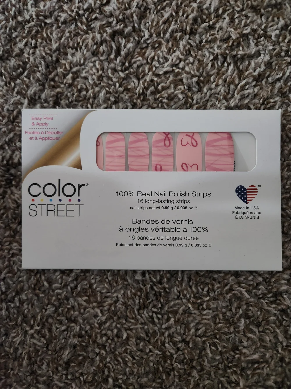 Color Street Pink Decorative Swirl Press-On Nail Strips